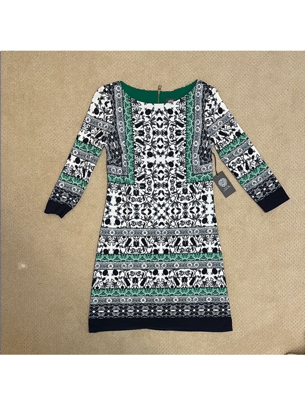 New! Vince Camuto Green and Navy Dress